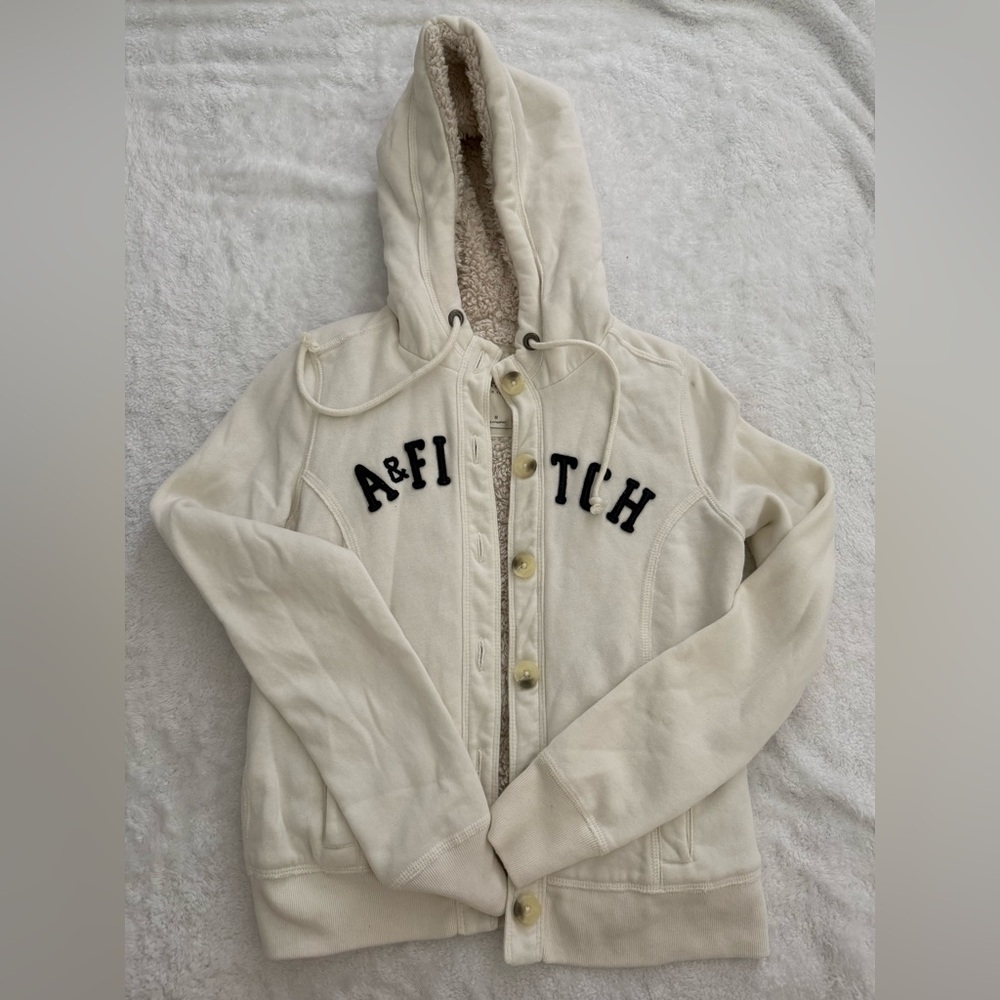 Abercrombie & Fitch Beige Fleece-Lined Hoodie